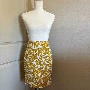 LOFT Marigold Floral Print Pencil Skirt, Size 6P